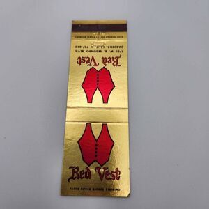 Vintage Matchbook Gardena California Red Vest 1940s 50s Collectible Ephemera